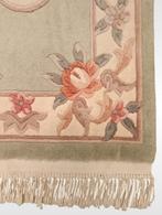 Handmade nieuw Aubusson green tapijt wol 60x107cm, Huis en Inrichting, Stoffering | Tapijten en Kleden, ., Nieuw, ., Crème