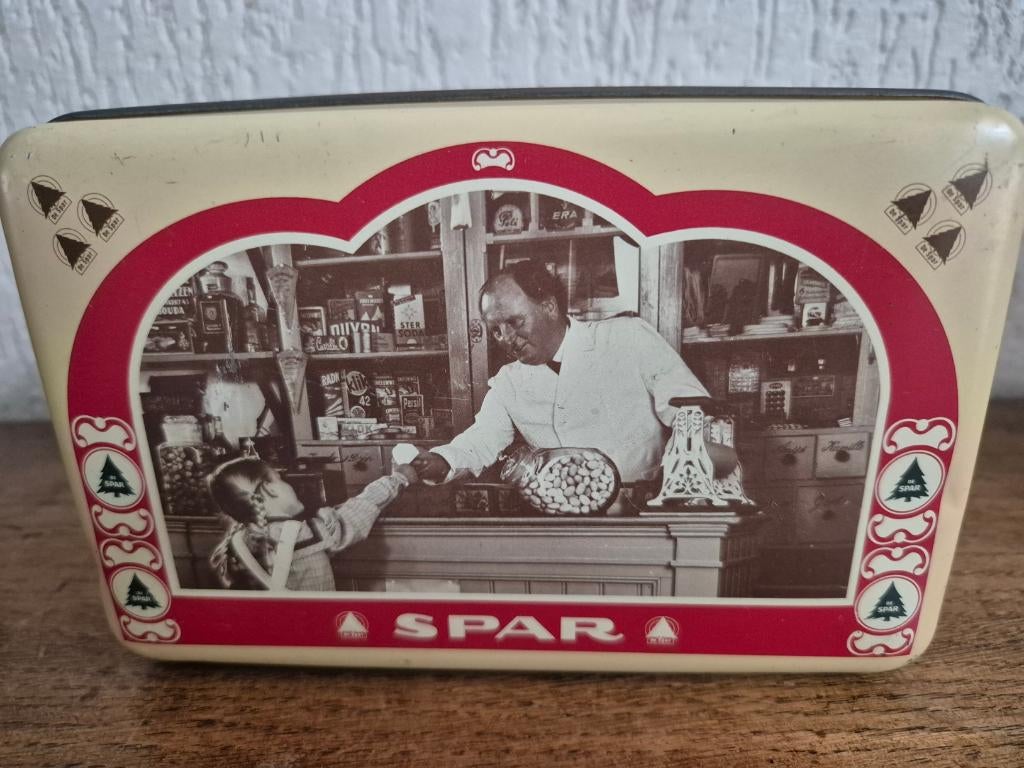 blikje Spar - oud blikje, Verzamelen, Blikken, Ophalen of Verzenden, Gebruikt, Overige, Overige merken