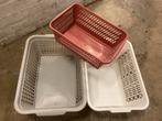 4 plastic Wasmanden opberg bakken voorraad, Ophalen of Verzenden, Zo goed als nieuw