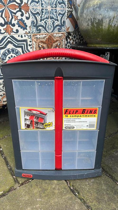 Keter organizer flip bins 16 comparments opberger kast, Doe-het-zelf en Verbouw, Gereedschapskisten, Zo goed als nieuw, Ophalen of Verzenden