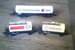Marklin HO 3 Ketelwagons Esso - Shell - Feldschlosschen, Hobby en Vrije tijd, Modeltreinen | H0, Wisselstroom, Gebruikt, Locomotief