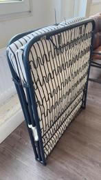 Portable Steel Bed with Mattress, Huis en Inrichting, Ophalen, Verstelbaar, Blauw, 190 cm of minder