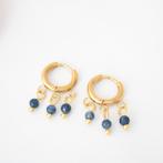 Oorbellen met blauwe saffier, Overige materialen, Hangers, Blauw, Nieuw