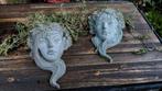 Twee bloembakken, elfjes, Ophalen of Verzenden, Gebruikt, Kunststof, Engelenbeeld