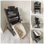 ZGAN! Stokke Tripp Trapp zwart+babyset,newbornset evt. tray, Stoelverkleiner, Ophalen of Verzenden, Zo goed als nieuw, Stokke Tripp Trapp