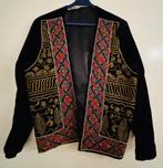 Feest - avond jasje fluweel met kleurrijke accenten, Kleding | Dames, Ophalen of Verzenden, Zo goed als nieuw, Maat 42/44 (L)