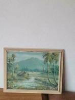Schilderij Indonesie ongesigneerd op board, Antiek en Kunst, Ophalen