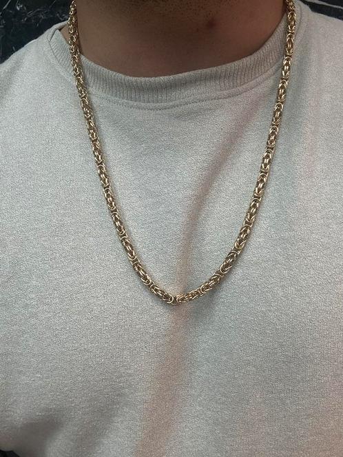Prachtige 14k gouden koningsketting | 71 cm, Sieraden, Tassen en Uiterlijk, Kettingen, Ophalen of Verzenden