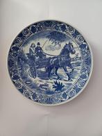Delfts blauwe wandbord paard met koets lente/zomer, Antiek en Kunst, Antiek | Wandborden en Tegels, Ophalen