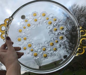 Vintage taartschaal / plateau Walther glas west germany beschikbaar voor biedingen