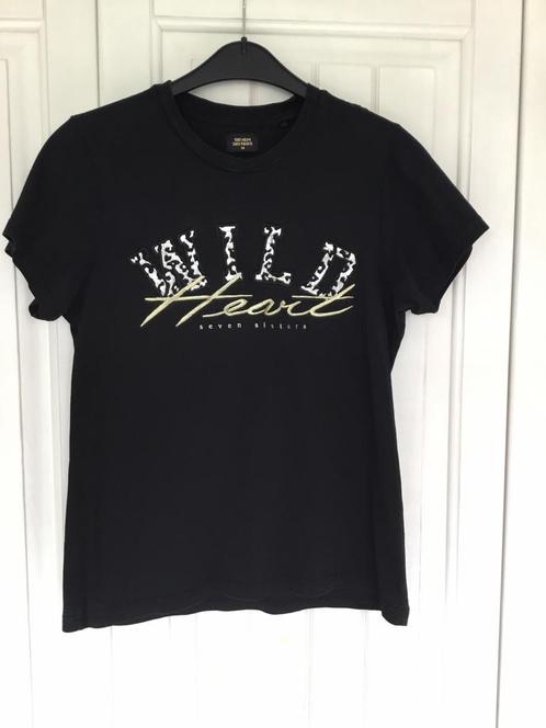 Shirt top zwart korte mouw Seven Sisters Wild Heart maat M, Kleding | Dames, Tops, Gedragen, Maat 38/40 (M), Zwart, Korte mouw