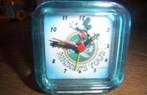 Disney Mickey Mouse reiswekker blauw Mickey's tour, Verzamelen, Ophalen of Verzenden, Mickey Mouse, Gebruikt, Beeldje of Figuurtje