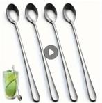 6 lange rvs koffielepeltjes, latte lepels, thee lepels, Ophalen of Verzenden, Nieuw, Rvs of Chroom