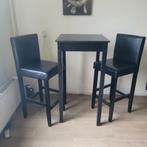 Bar tafel met 2 krukken - nette set!, Ophalen of Verzenden, Zo goed als nieuw, 90 cm of meer, Leer