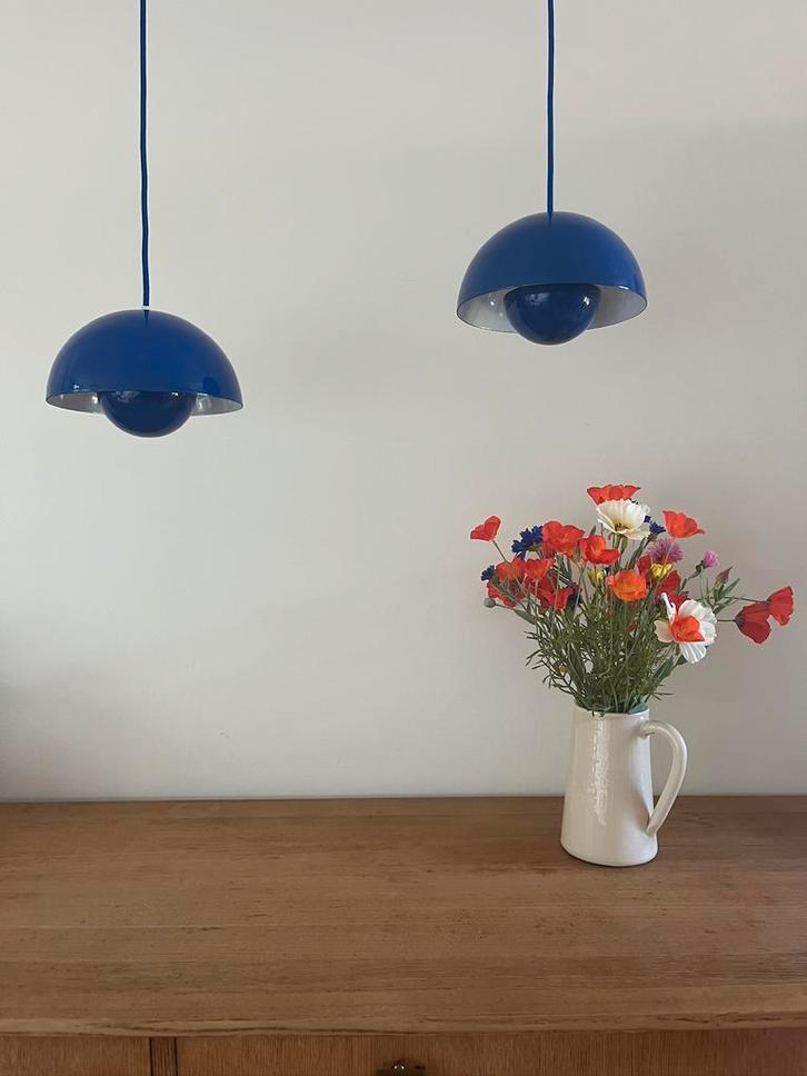 Vintage Louis Poulsen Flowerpot - set van 2 - Verner Panton, Huis en Inrichting, Lampen | Hanglampen, Zo goed als nieuw, Ophalen of Verzenden