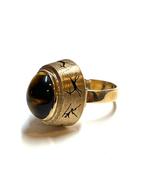 9k gouden ring met een tijgeroog, -, -, Ophalen of Verzenden, Dame