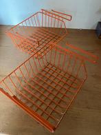 2x vintage Tomado oranje draadmand onder plank, Ophalen of Verzenden, Zo goed als nieuw