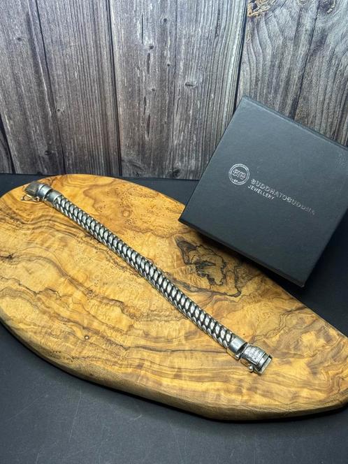 “BEN MEDIUM” buddha to buddha 23cm, maat: F+, G “GEPOLIJST”, Sieraden, Tassen en Uiterlijk, Armbanden, Zo goed als nieuw, Zilver