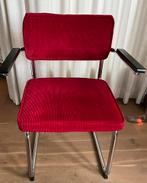 Ridge eetkamerstoel net armleuning - ribstof - rood, Huis en Inrichting, Stoelen, Ophalen, Zo goed als nieuw, Rood, Eén