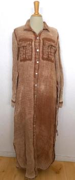 Stoere bruine maxi jurk van Guts & Gusto! L, Bruin, Verzenden, Maat 42/44 (L), Zo goed als nieuw