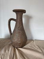 Vintage ceramic mat wabisabi vaas met greep h35cm, Overige kleuren, Aardewerk of Porselein, Ophalen of Verzenden, Zo goed als nieuw