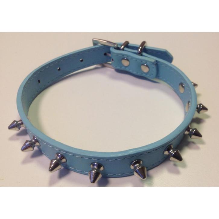 Halsband spikes blauw, Dieren en Toebehoren, Hondenriemen, Nieuw, Hondenriem, Ophalen of Verzenden