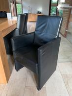 Leren eetkamerstoelen, Huis en Inrichting, Ophalen, Gebruikt, Zwart, Vijf, Zes of meer stoelen