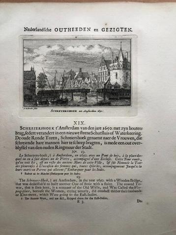019 / Amsterdam Schreiershoek Kopergravure 1725 beschikbaar voor biedingen