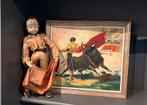 Stierenvechter vintage pop en schilderij., Ophalen of Verzenden