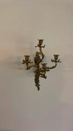 Prachtige messing wandkandelaar, Antiek en Kunst, Antiek | Kandelaars, Ophalen of Verzenden, Koper of Brons