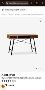 Jysk Abbetved Bureau - Licht eiken, 120x48 cm, Huis en Inrichting, Ophalen, Gebruikt, Bureau