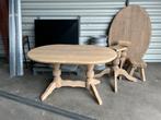 Ovale/Ronde Eikenhouten Eettafel, Ophalen, Gebruikt, 100 tot 150 cm, Eikenhout
