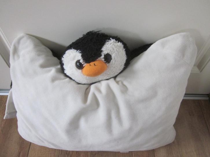 Swizzels zwart wit pluche knuffel kussen pinguïn zgan., Kinderen en Baby's, Speelgoed | Knuffels en Pluche, Zo goed als nieuw