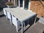 tuintafel met stoelen, Tuin en Terras, Ophalen, Gebruikt, Rechthoekig, Hout