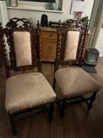 Antieke eettafel en 4 stoelen, Huis en Inrichting, Ophalen, Gebruikt, Rechthoekig, 50 tot 100 cm