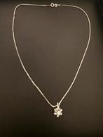 18K Witgouden Ketting met Diamant Hanger, Verzenden, Zo goed als nieuw, Met edelsteen, Zilver
