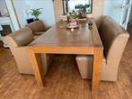 Nog z.g.a.n. prachtige leren eettafelbank en 2 fauteuils!, Huis en Inrichting, Complete eetkamers, Ophalen, Zo goed als nieuw