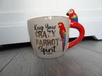 Mok 'Keep Your Crazy Parrot Spirit" >Snelle Verzending!<, Huis en Inrichting, Keuken | Servies, Ophalen of Verzenden, Zo goed als nieuw