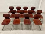 Partij vintage Flötotto stoelen, Vijf, Zes of meer stoelen, Metaal, Bruin, Zo goed als nieuw