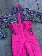 Vintage retro skipak - roze met print maat S, Kleding | Dames, Wintersportkleding, Maat 38/40 (M), Ophalen of Verzenden, Vintage