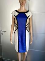 J430 Derhy maat S=36 linnen jurk jurkje blauw/wit/beige, Kleding | Dames, Blauw, Derhy, Ophalen of Verzenden, Zo goed als nieuw