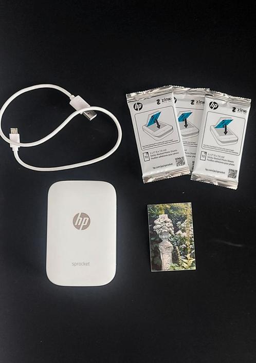 HP Sprocket Wit met 32 stuks fotopapier en opladerkabel, Computers en Software, Pocketprinters, Zo goed als nieuw, Ophalen of Verzenden