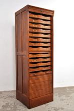 Vintage eiken archiefkast antieke roldeurkast kast ca 1900, Ophalen of Verzenden, Gebruikt
