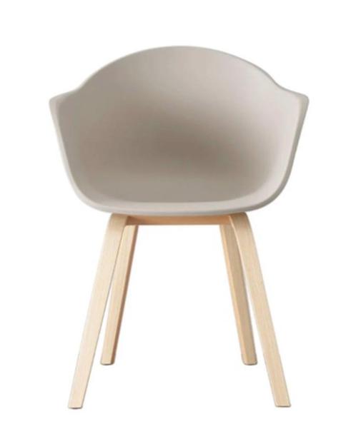 NOUS Living Eetkamerstoel Kuipstoel Cebu Taupe/Grijs, Huis en Inrichting, Stoelen, Zo goed als nieuw, Eén, Hout, Kunststof, Grijs