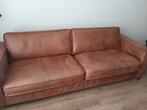 Vierzitsbank cognackleur microleder, Ophalen, 75 tot 100 cm, Zo goed als nieuw, Rechte bank