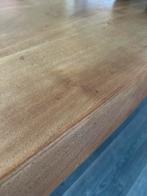 Teakhouten Eettafel met Metalen Onderstel, Gebruikt, 100 tot 150 cm, Teakhout, Ophalen of Verzenden
