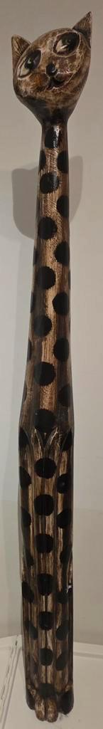 Houten Kat Beeld - 140 cm hoog, Tuin en Terras, Ophalen of Verzenden