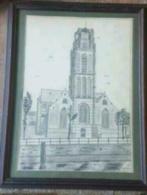 Orig. Potlood tekening Laurenskerk Rotterdam ., Antiek en Kunst, Kunst | Tekeningen en Foto's, Ophalen