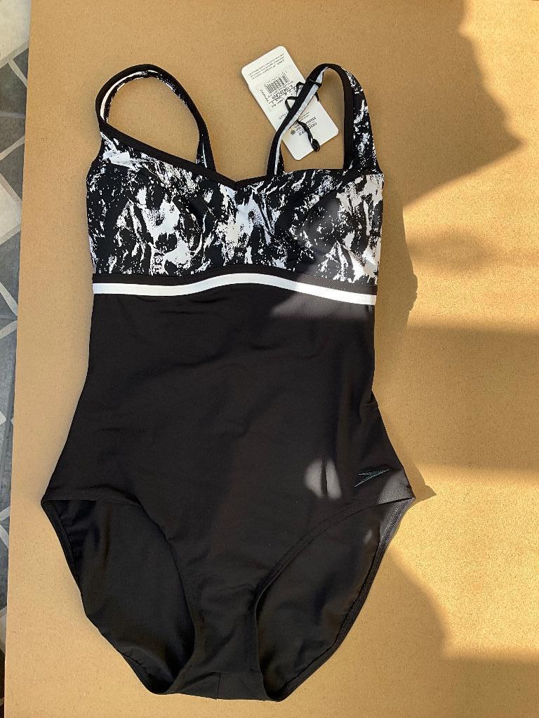 Speedo sculpture sportbadpak lunalustre printed zwart/wit 36, Kleding | Dames, Badmode en Zwemkleding, Wit, Nieuw, Badpak, Ophalen of Verzenden