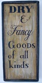 Handgeschilderd paneel / antiek vintage sign / Dry & Fancy, Ophalen of Verzenden, Zo goed als nieuw